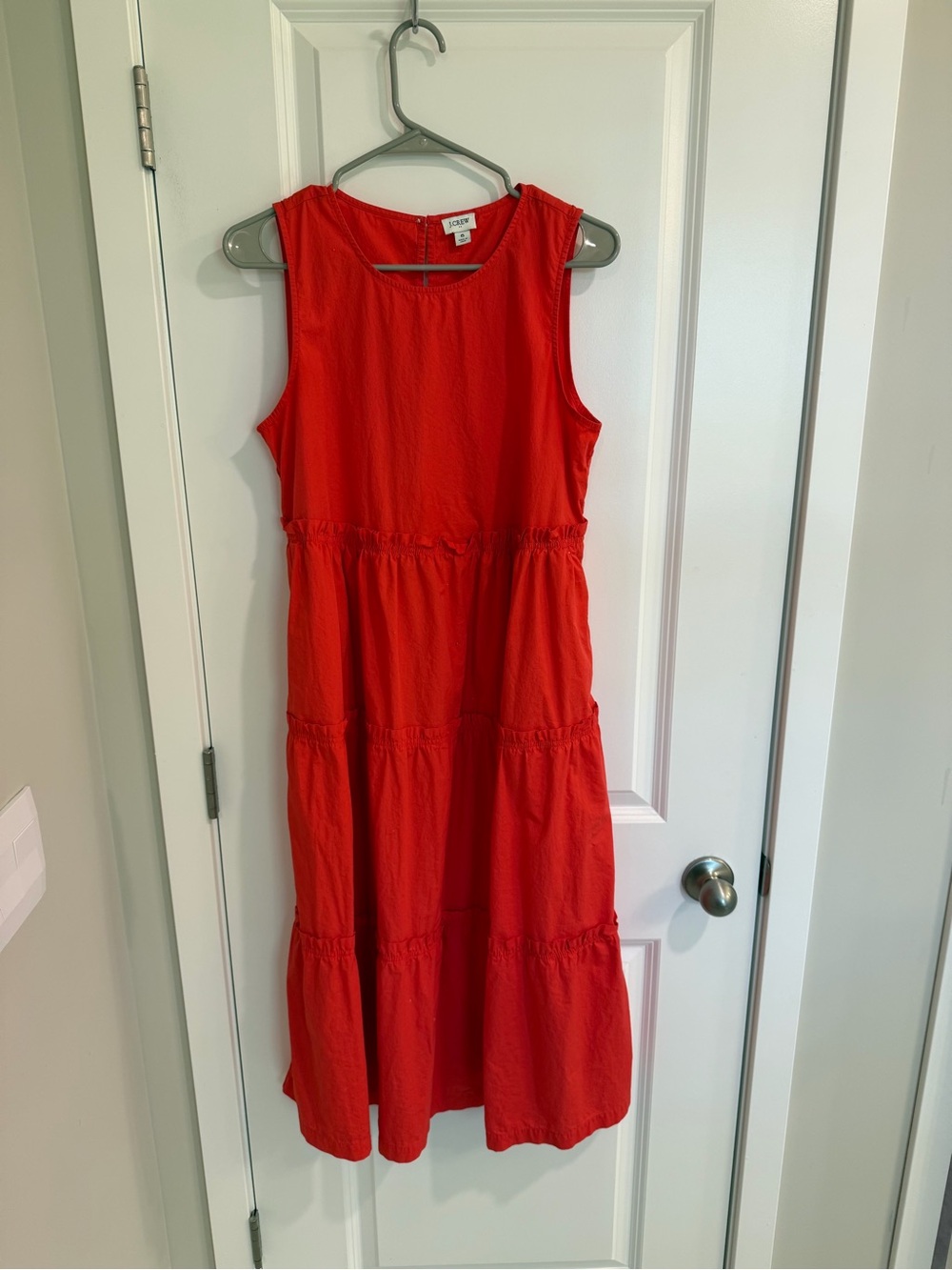 J. Crew women’s Bright Red Tiered Sleeveless Dress